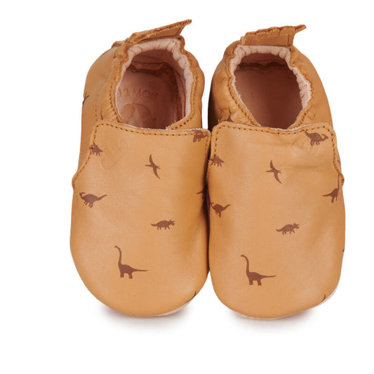 Baby shoes My Blumoo - brown dino print - Easy Peasy