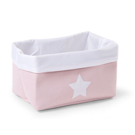 Childhome - Canvas Basket - 32x20x20 cm - Soft Pink/White