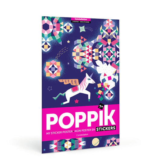 Educational poster with repositionable stickers - Constellations - Poppik.