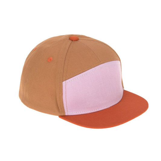 Flat visor cap, maple lilac rust