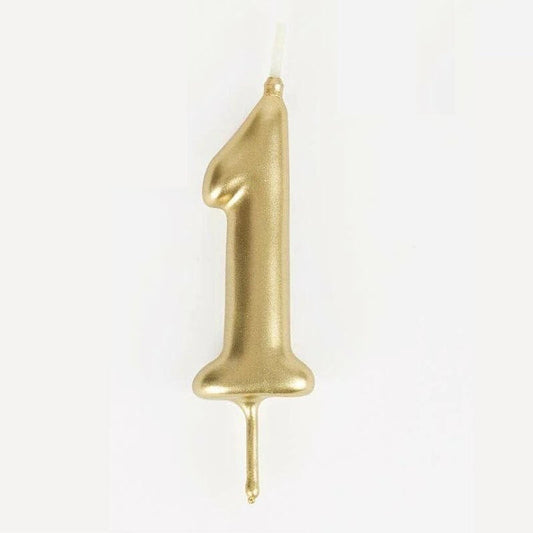 gold number candle - 1 - My little day
