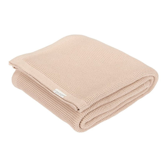 Knitted cradle blanket beige - Little Dutch