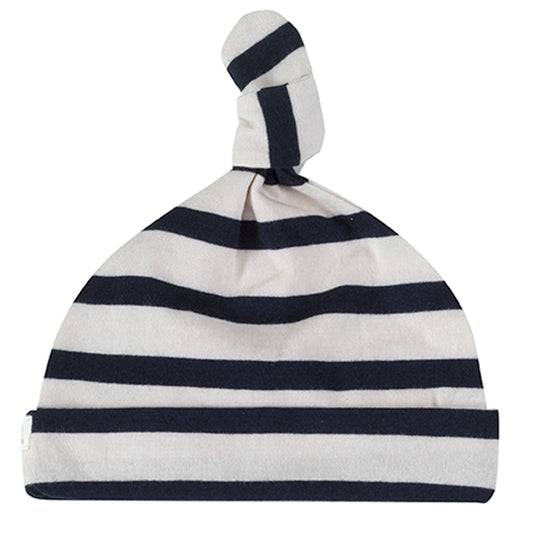 Knotted hat - Breton stripe navy