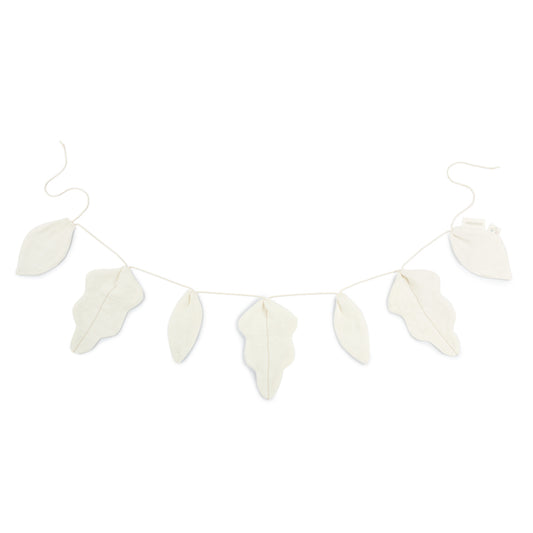 Lin français leaf garland - Off White - 128 cm