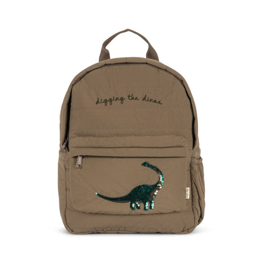 Quilted backpack with sequins Juno Midi - Dino - Konges Sløjd