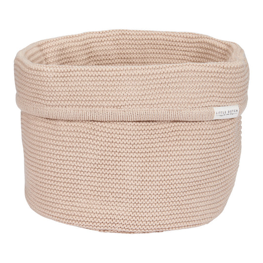 Round knitted toilet basket Beige - Little Dutch