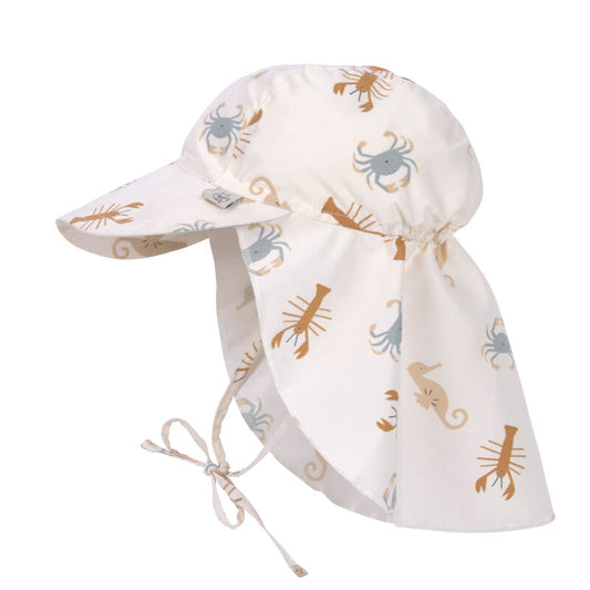 Sun Protection Flap Hat Sea Animals milky