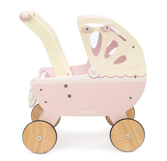 Wooden baby carriage toy - Pink - Le Toy Van