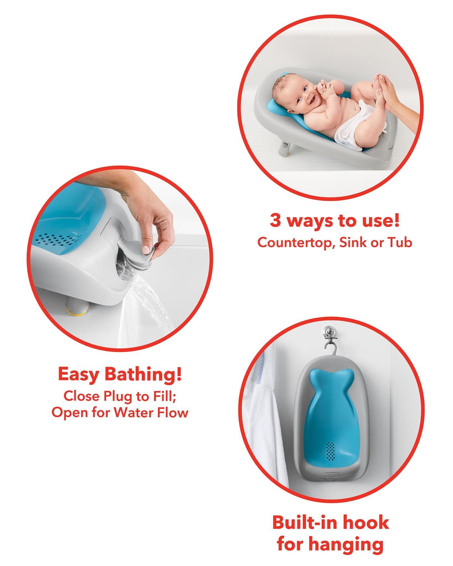 Moby baignoire inclinable pour bébé