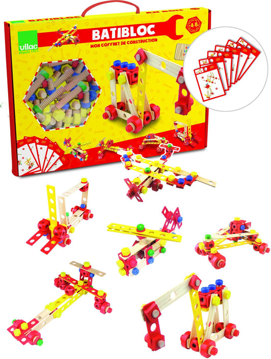 Coffret jeu bricoleur Batibloc en bois - à partir de 4 ans