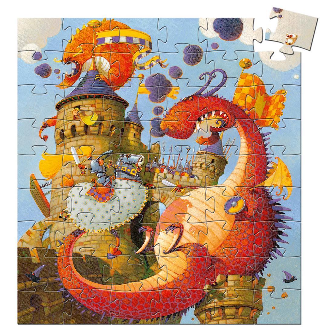 Puzzle Silhouette 'Vaillant & les dragons' - 54 pièces - à partir de 5 ans