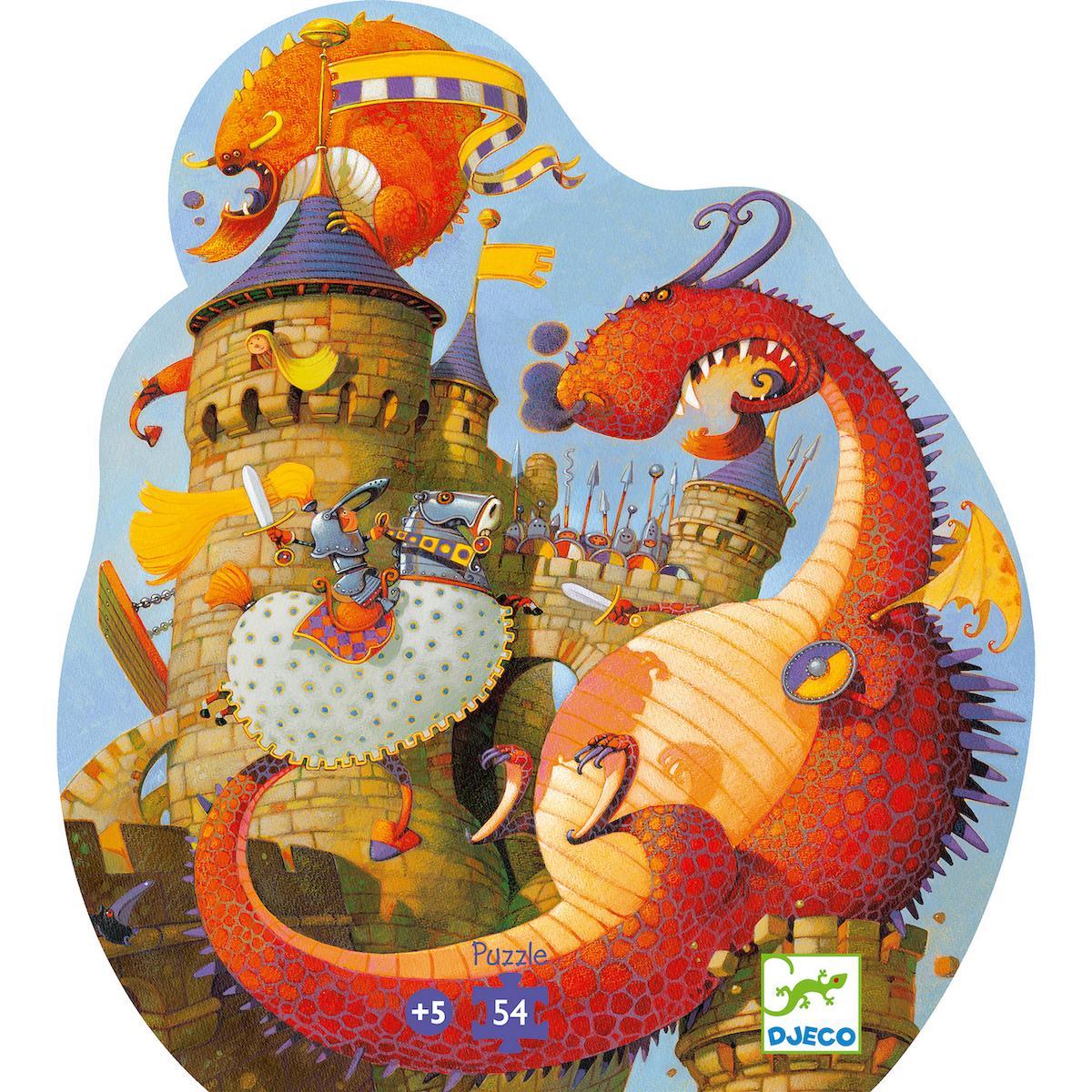 Puzzle Silhouette 'Vaillant & les dragons' - 54 pièces - à partir de 5 ans