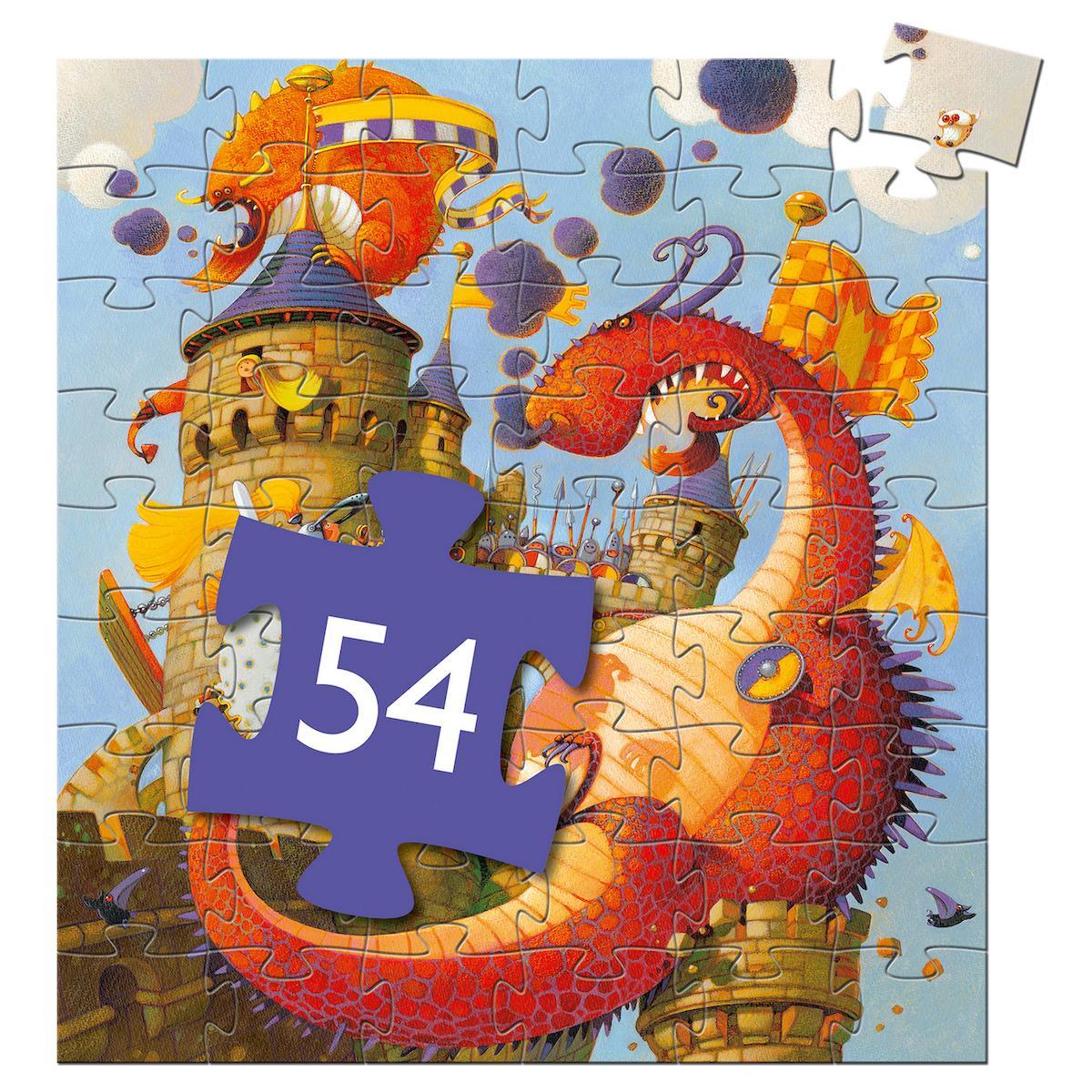 Puzzle Silhouette 'Vaillant & les dragons' - 54 pièces - à partir de 5 ans