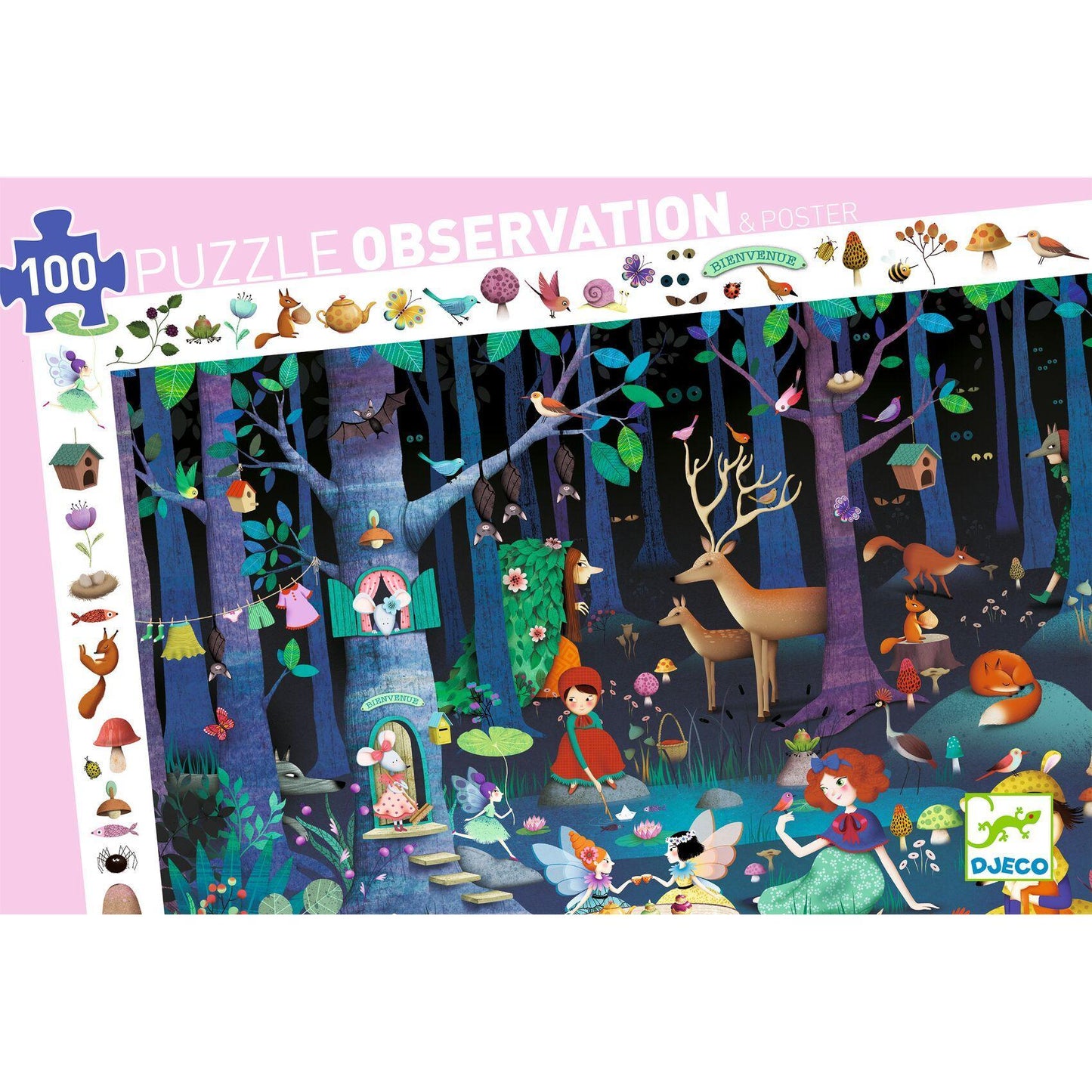 Puzzle d'observation Forêt enchantée - 100 pièces - à partir de 5 ans