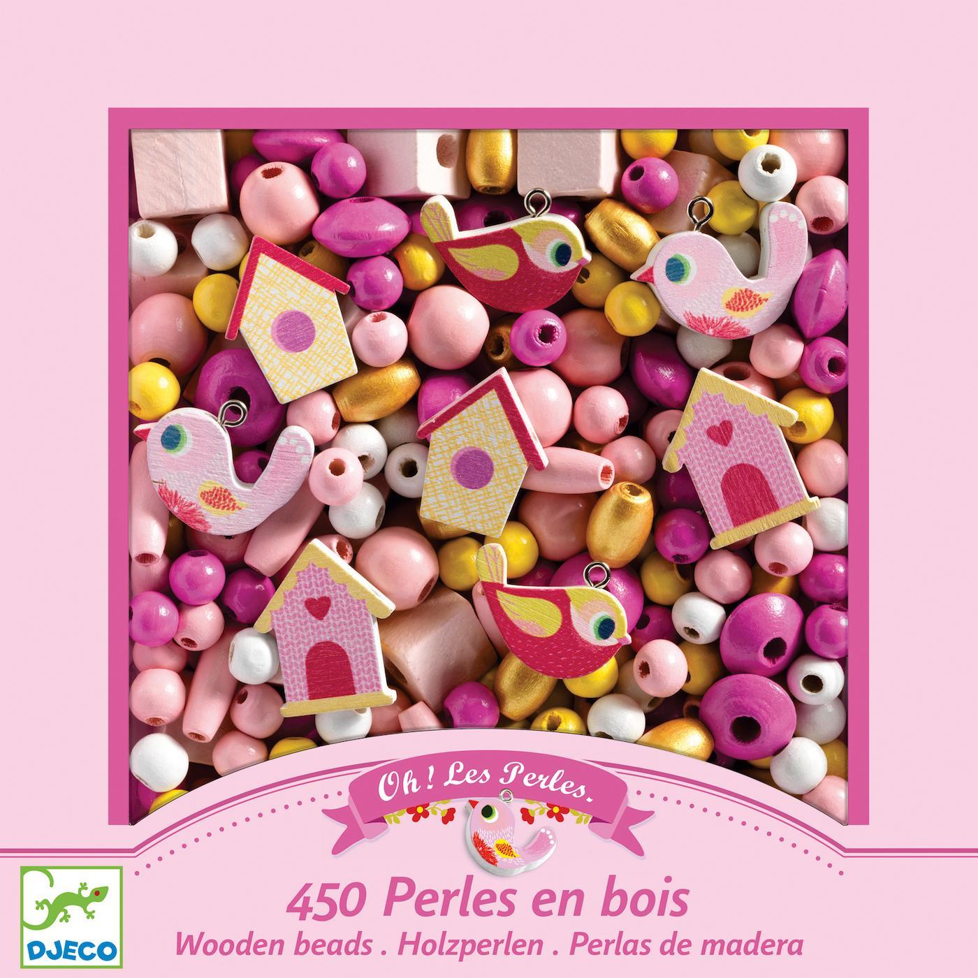 Perles en bois - Oiseaux