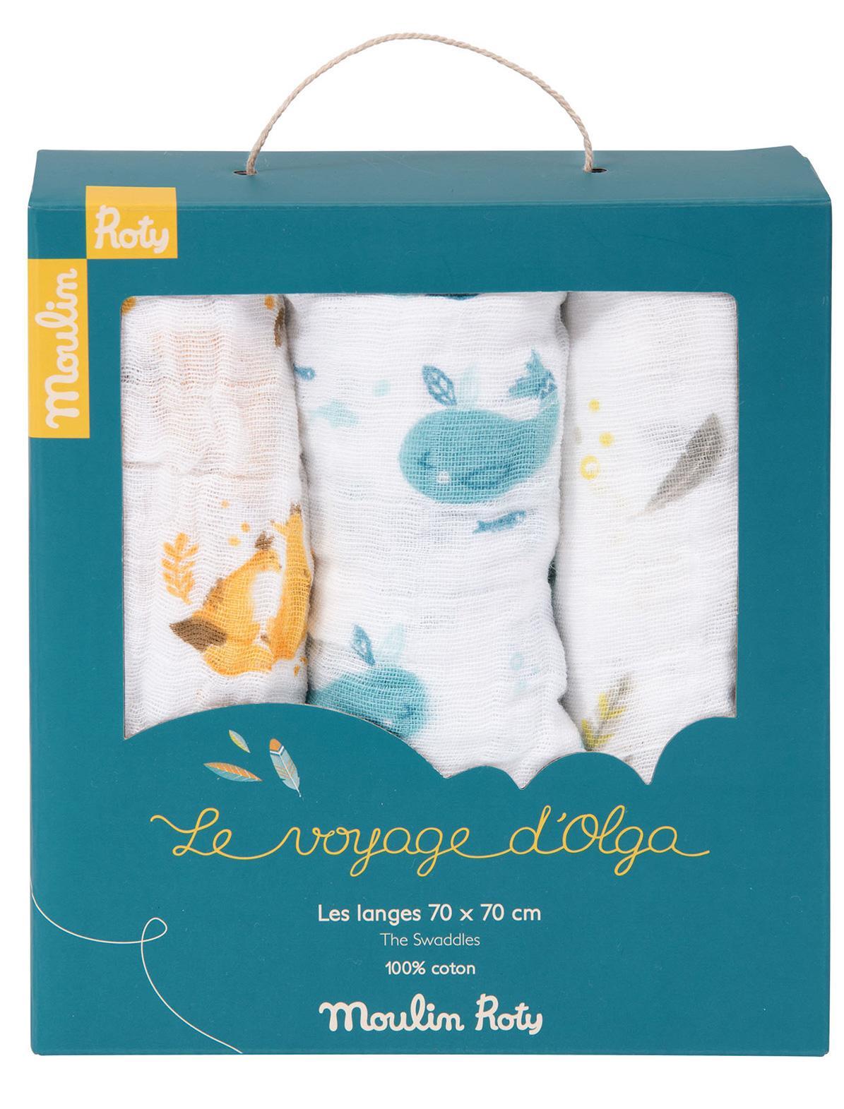 Set de 3 langes imprimés - Le Voyage d'Olga