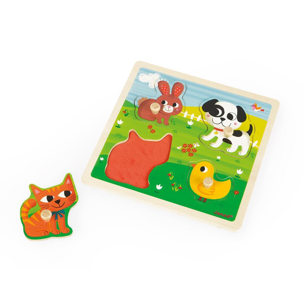 Puzzle tactile - Premiers Animaux (4 pcs)