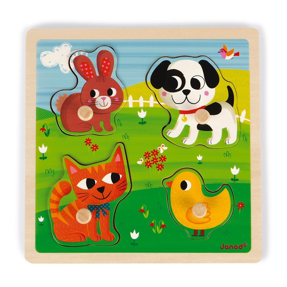 Puzzle tactile - Premiers Animaux (4 pcs)