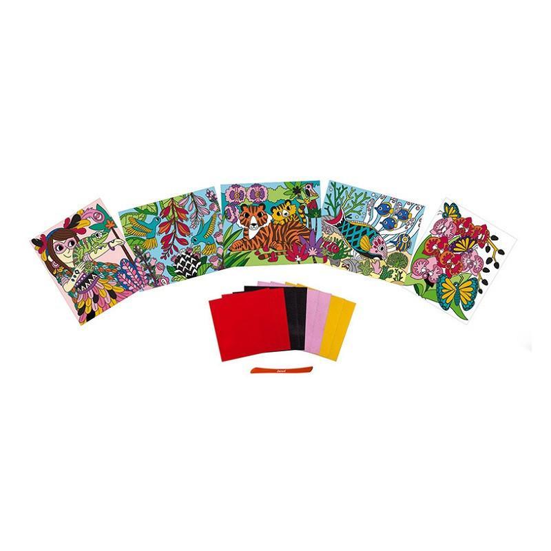 Kit créatif - 5 cartes velours à colorier