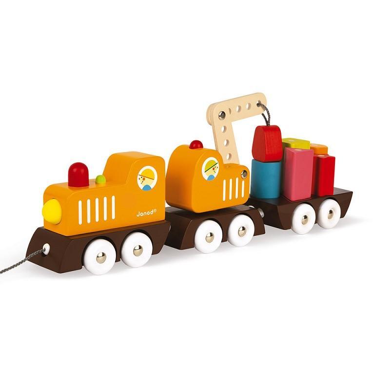 Train grue - Multi Colors en bois