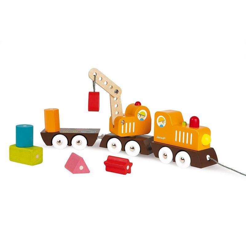 Train grue - Multi Colors en bois