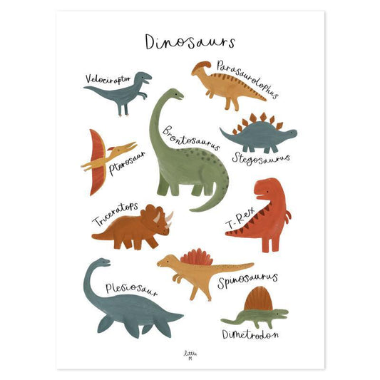 Affiche (30x40 cm) - Dinosaurs Species - Lilipinso