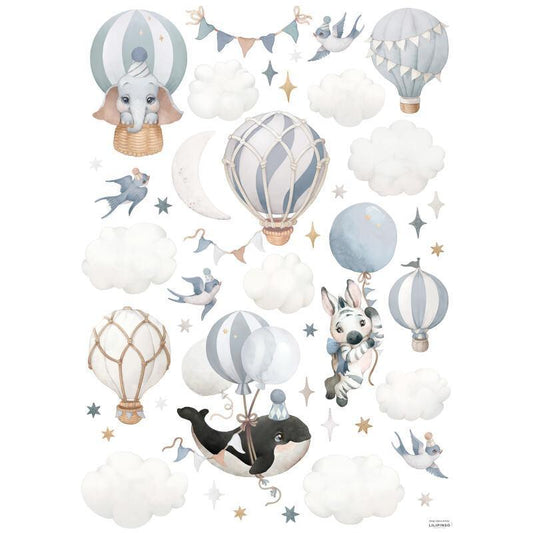 Planche de stickers décor L - Animals Fantasy (Blue) - Lilipinso