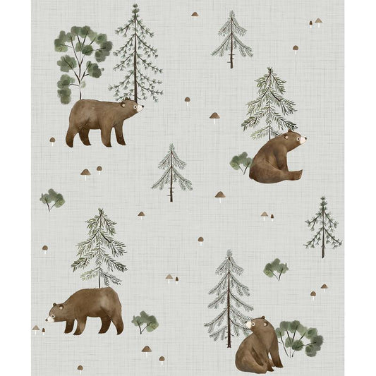 Papier peint (50cm x 10m) - Mountain & Bears - Lilipinso