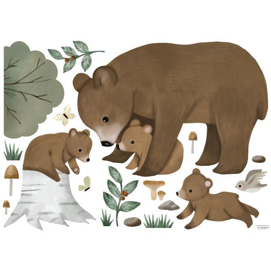 Planche de stickers décor L  - Bears Family - Lilipinso