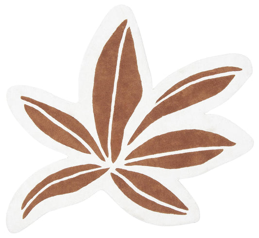 Cotton Rug - Tropical Leaf - Terracotta