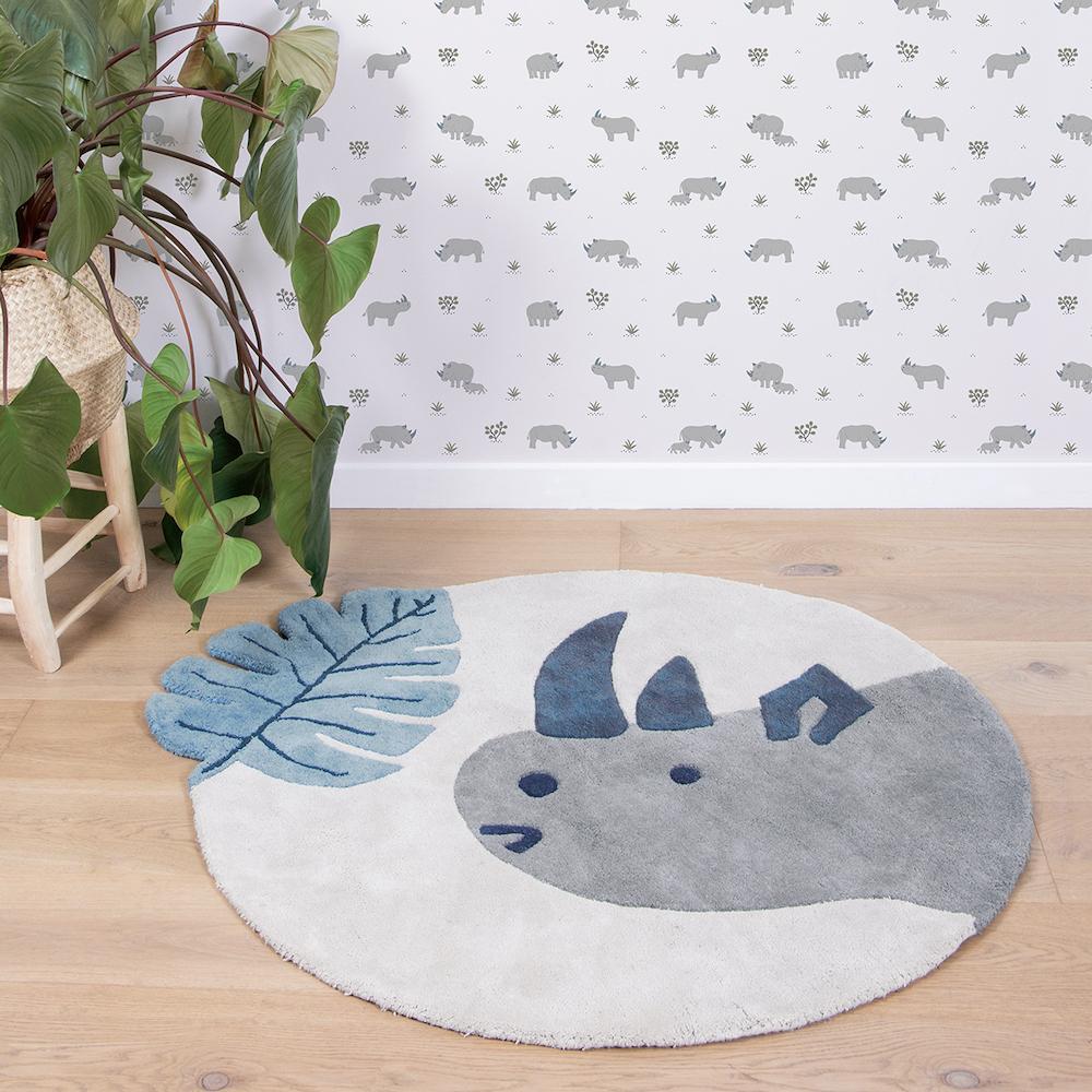 Tapis coton - Rhinocéros