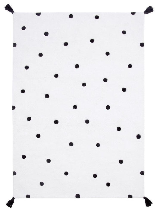 Tapis coton - Spots noir & blanc