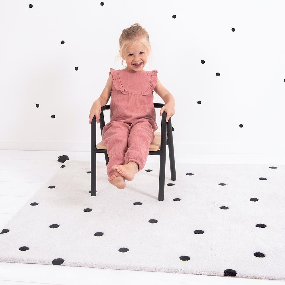 Tapis coton - Spots noir & blanc