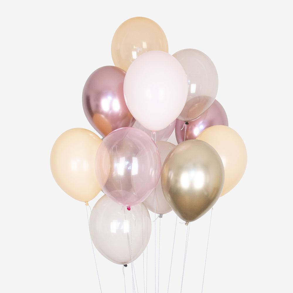 Lot de 10 ballons - Gris clair