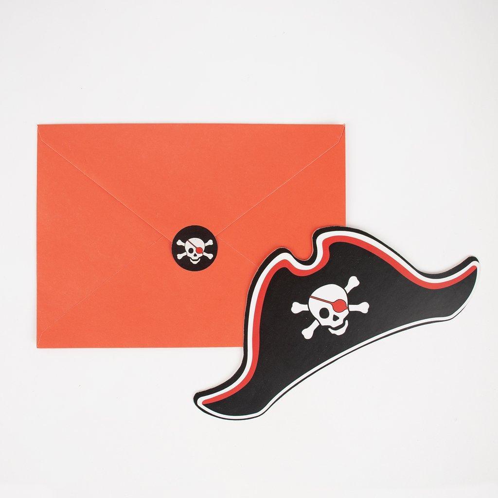 Set de 8 cartons d'invitation - Pirate