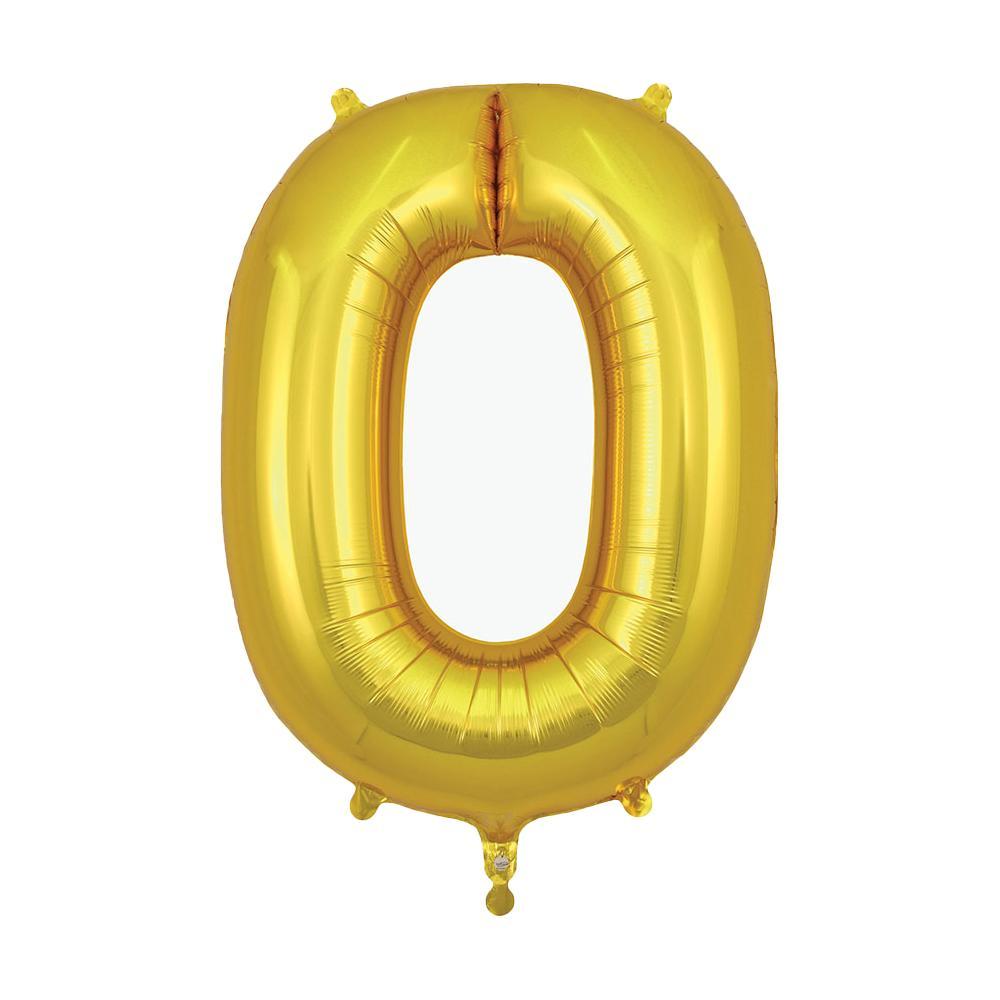 Ballon mylar géant chiffre 0 - or