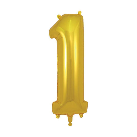 Ballon mylar géant chiffre 1 - or