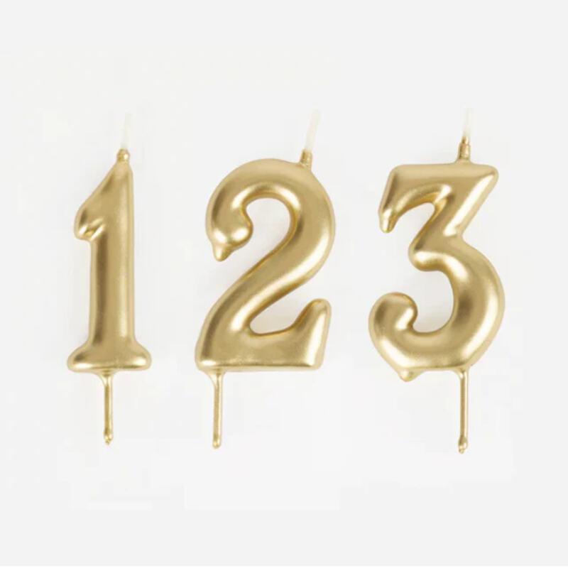 gold number candle - 2 - My little day