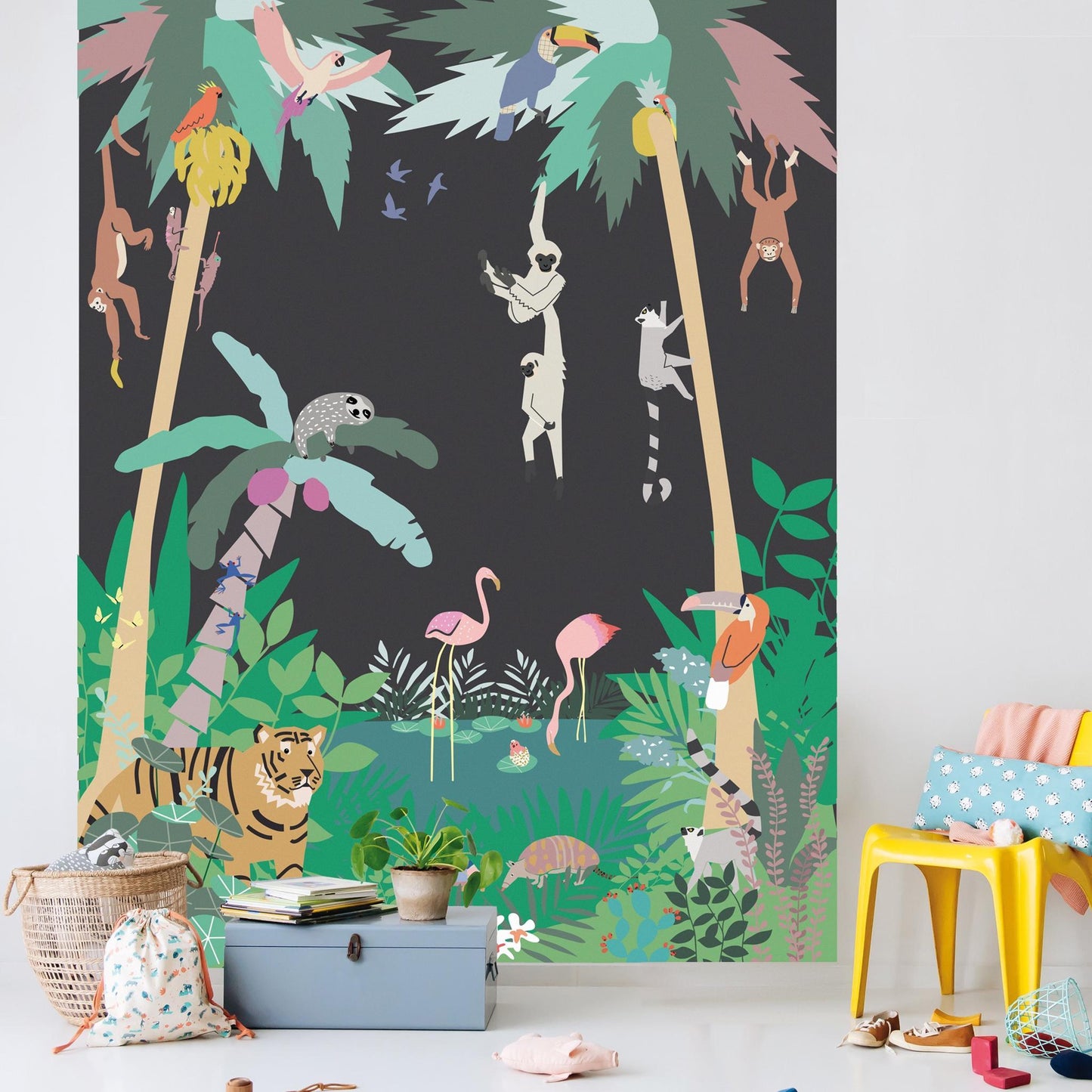 Fresque de papier peint Jungle - noir