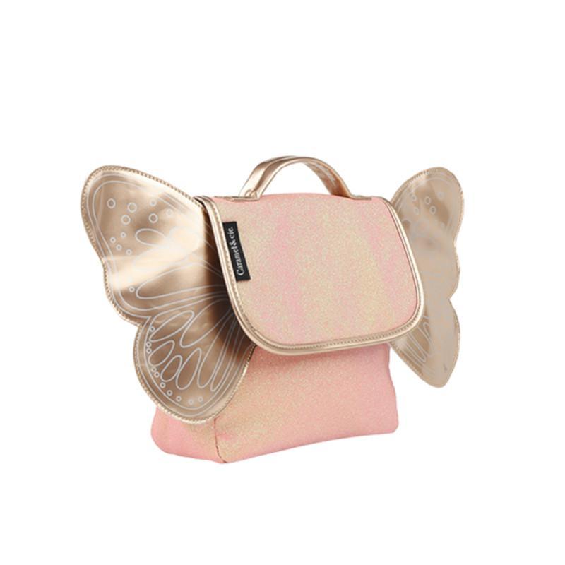 Small Winged Backpack - Coral Glitter by Caramel & Cie