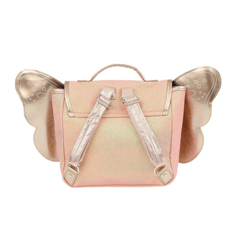 Small Winged Backpack - Coral Glitter by Caramel & Cie