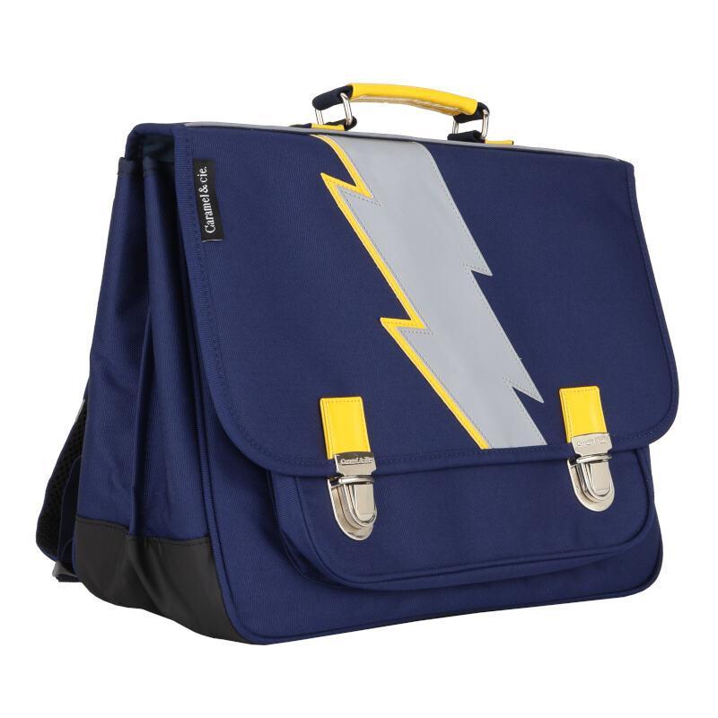 Large Navy Lightning Bolt Backpack by Caramel & Cie