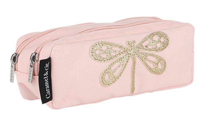 Trousse double - Libellule rose