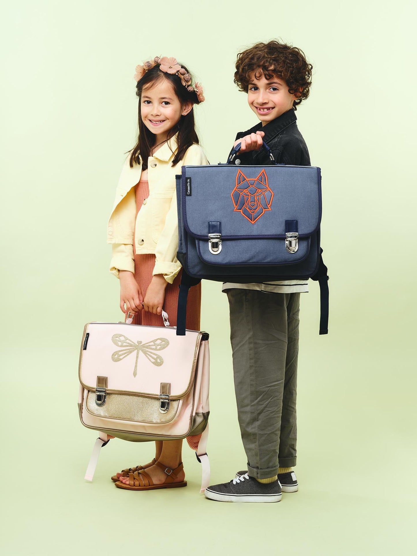 Blue Wolf School Bag - Large by Caramel & Cie