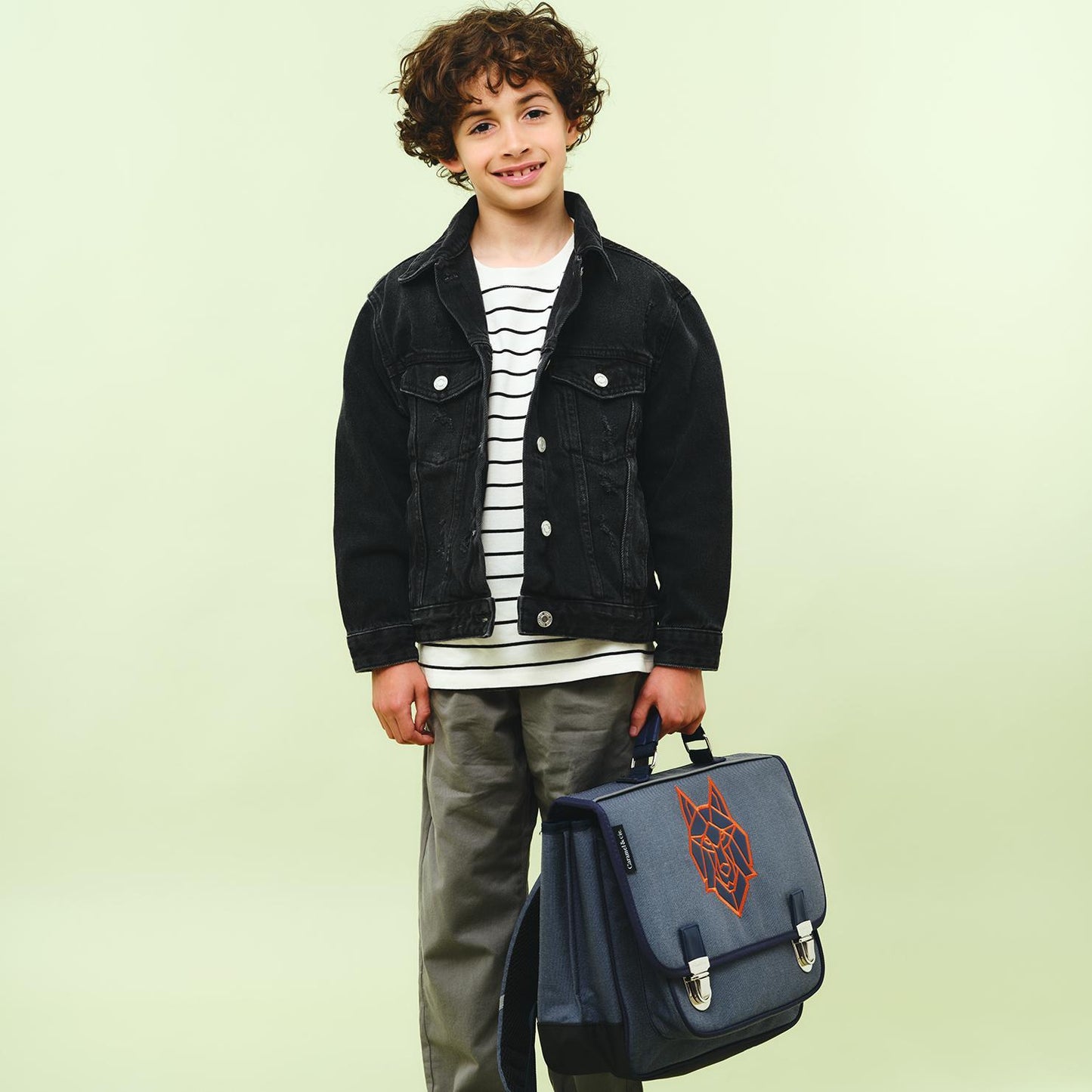 Blue Wolf School Bag - Large by Caramel & Cie