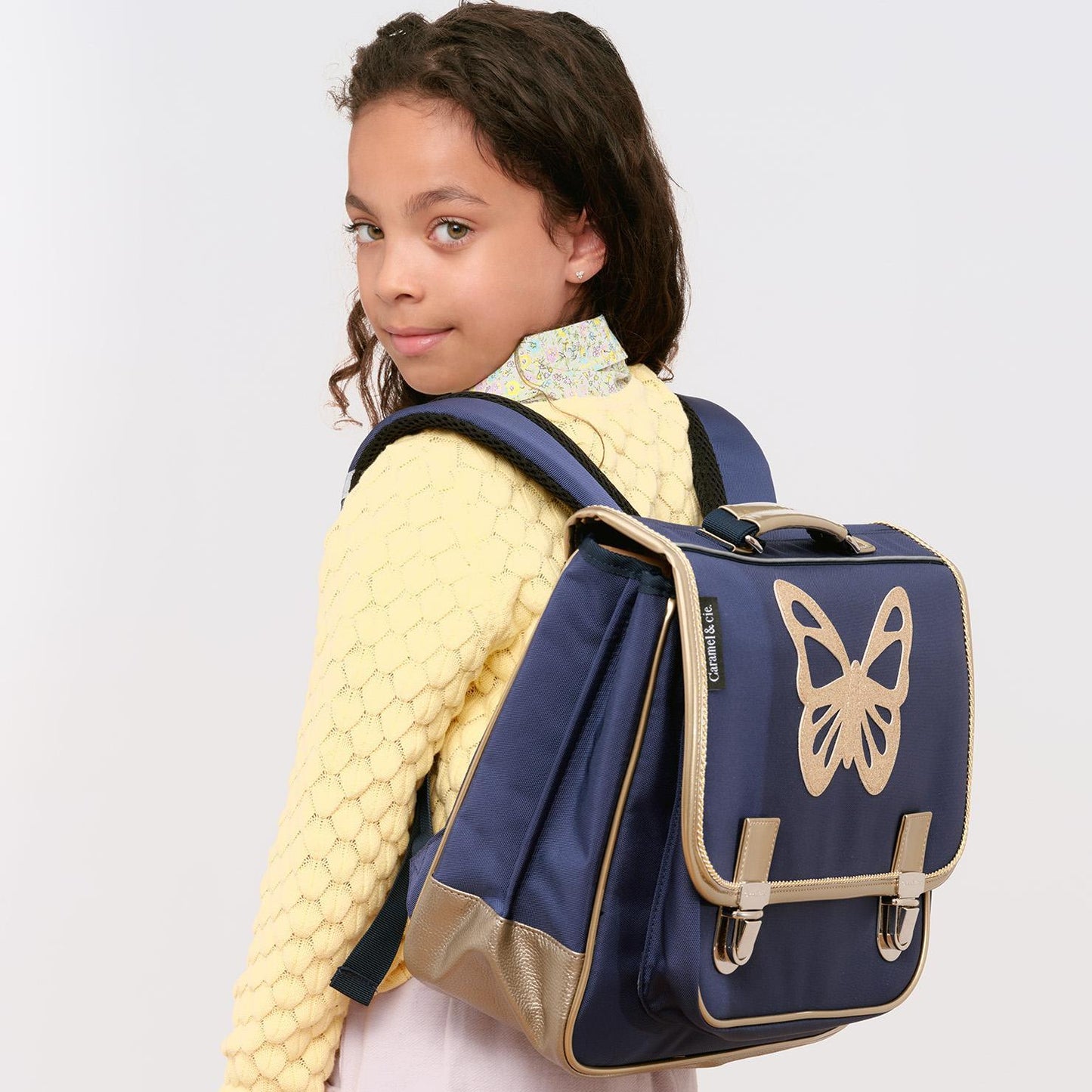 Large Butterfly Navy Blue Backpack by Caramel & Cie