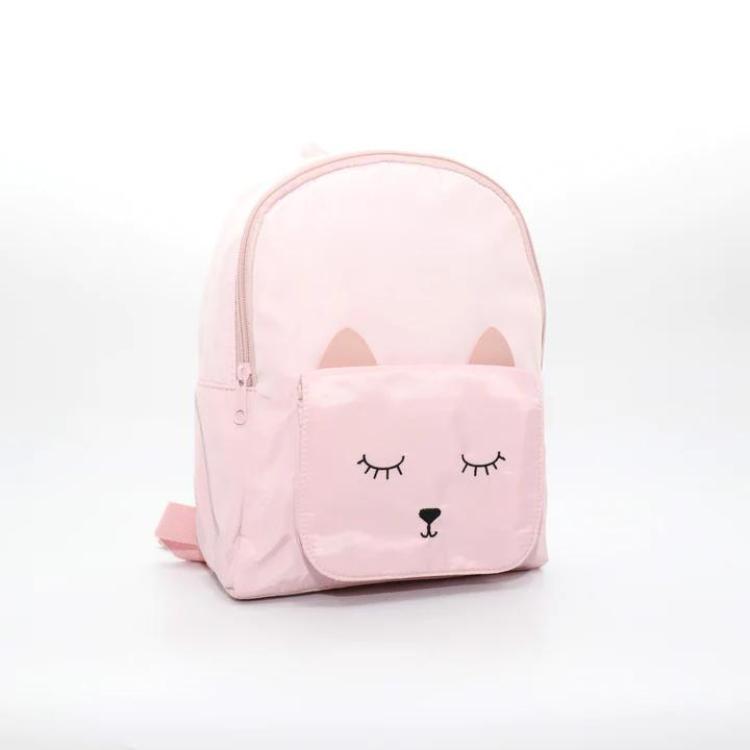 Children's backpack - Mina pink cat - Yuko B.