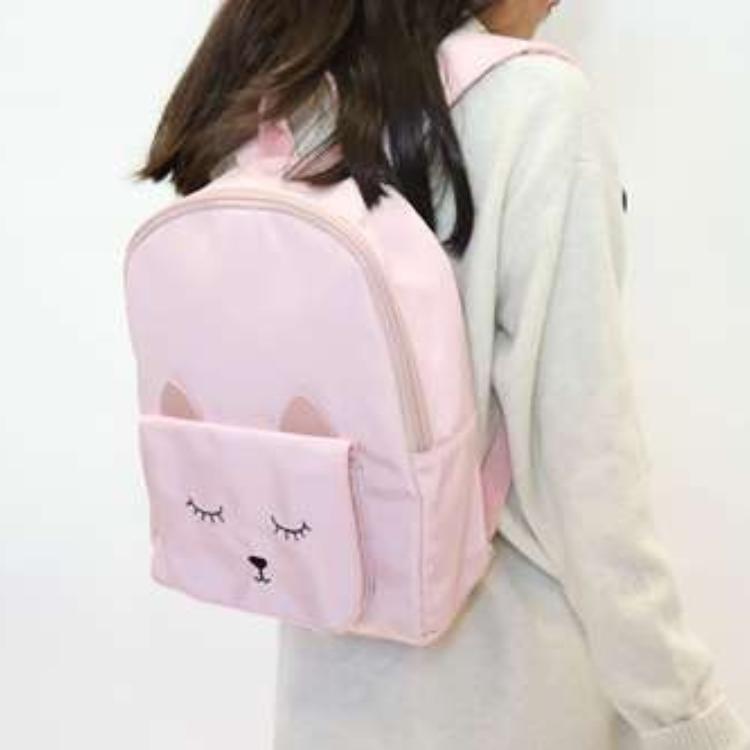 Children's backpack - Mina pink cat - Yuko B.