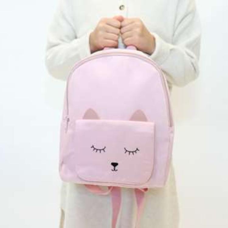 Children's backpack - Mina pink cat - Yuko B.