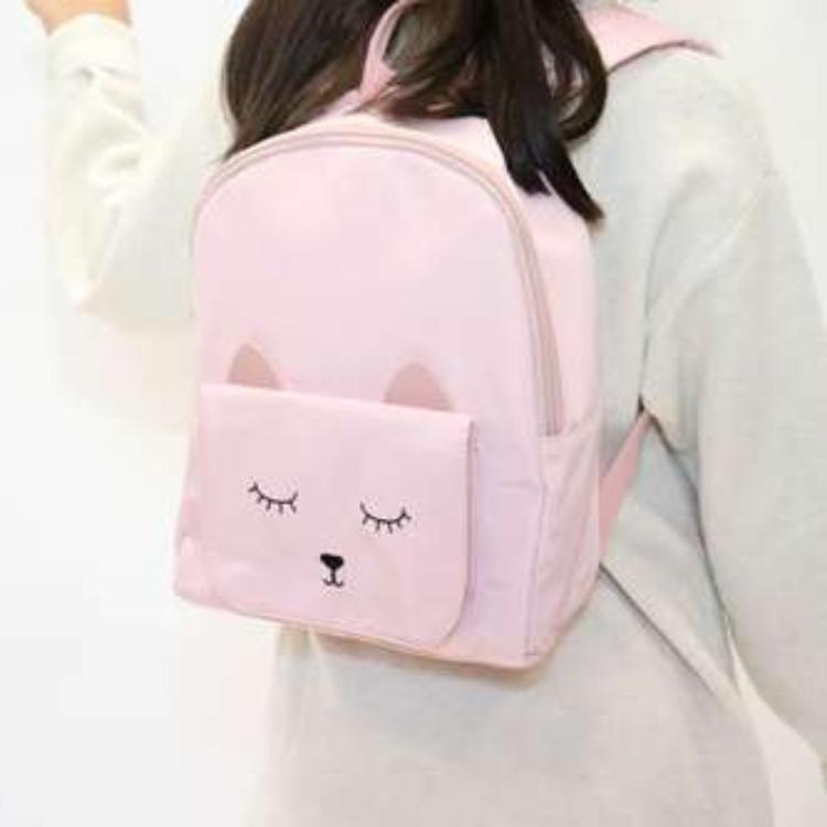 Children's backpack - Mina pink cat - Yuko B.